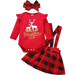 Ensemble de vêtements 3Pcs Tenue de Noël Bébé Fille Vêtement, Combinaiso