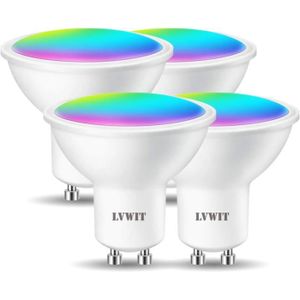 AMPOULE INTELLIGENTE LVWIT 4.9W Lampe LED GU10 WIFI et Bluetooth 350LM,