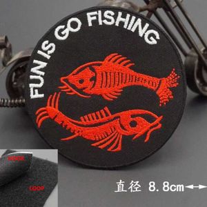 INSIGNE AD 108 velcro -GO FISHING – patchs brodés sur le d