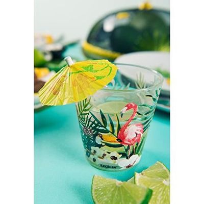 Lot De 6 Verres à Eau Excelsa - Design Gnome De Noël En Verre Pressé