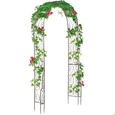Arche à Rosier en métal, Portail pour Jardin, HxLxP: 255 x 140 x 38 cm, tuteur pour Plantes