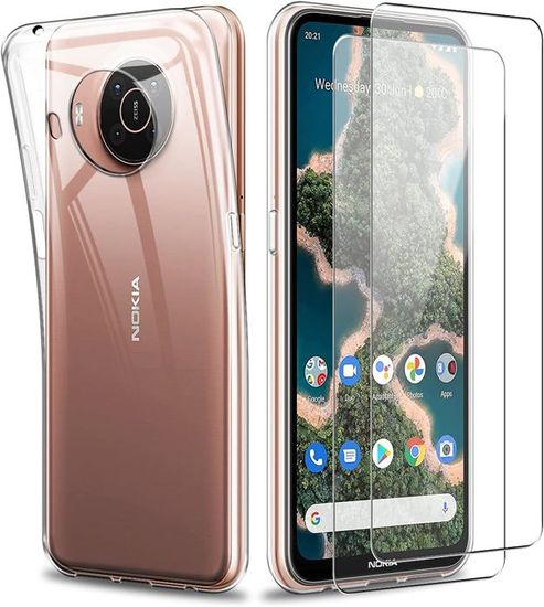 Coque TPU Imprimée + Lot De 2 Vitres Trempées Compatible Avec Nokia 3310 2017, Coque Artistique Fine Antichoc, Résistante Aux Rayures, Protection Complète