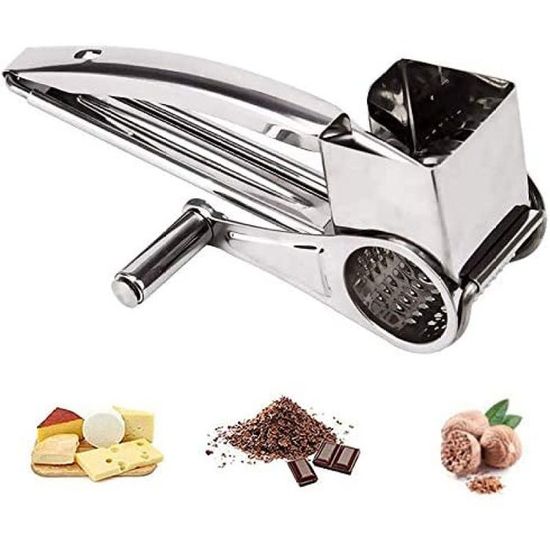 Râpe à Fromage Rotative En Inox - Râpe Manuelle 360° Pour Parmesan, Gingembre, Chocolat - Facile à Nettoyer - 2