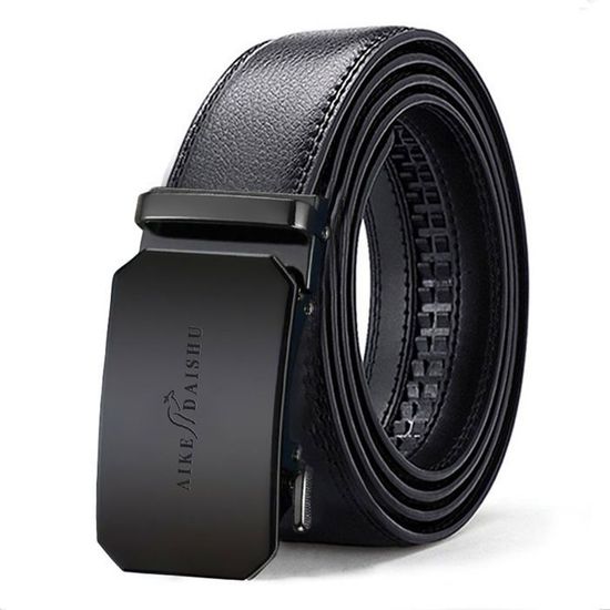 Ceinture - SHLK - Homme - Cuir De Vachette - Boucle Automatique - Noir