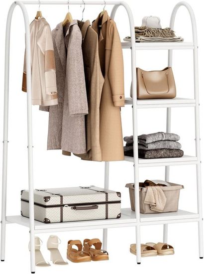 Soges Porte-Manteau Portant à vêtements en Bois et Métal, avec 4 Soges Porte-Manteau Portant à vêtements en Bois et Métal, avec 4