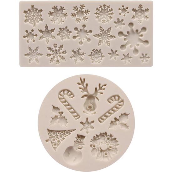 Lot De 5 Moules En Silicone Flocon De Neige 3D - Pour Résine Et DIY De Noël - Réf RF-068