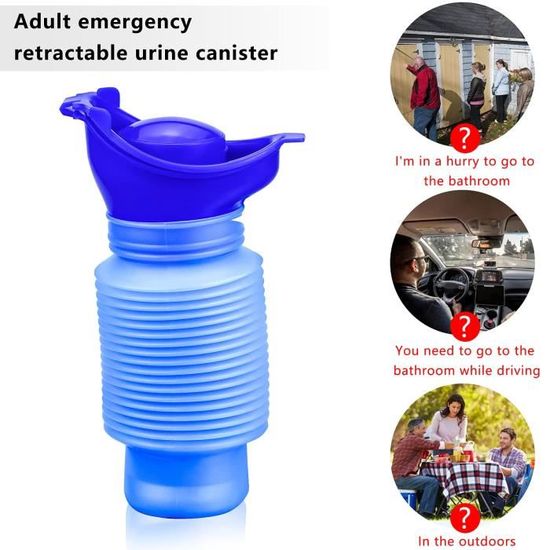 ASPIRE UK® Bouteille d'urine anti-déversement unisexe : urinoir portable avec couvercle à vis, entonnoir pour femme, voyage, 1200 ml pour adultes et enfants