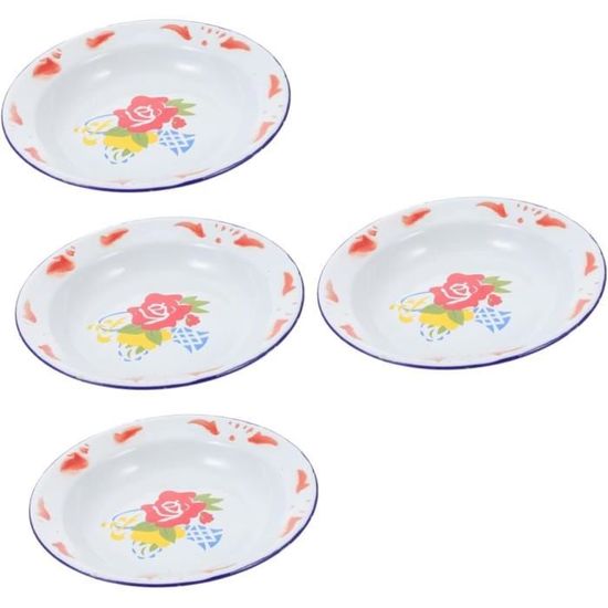 Lot De 4 Bols En Émail Rétro - 19 Cm - Vert - Pour Cuisine Et Décoration - 6