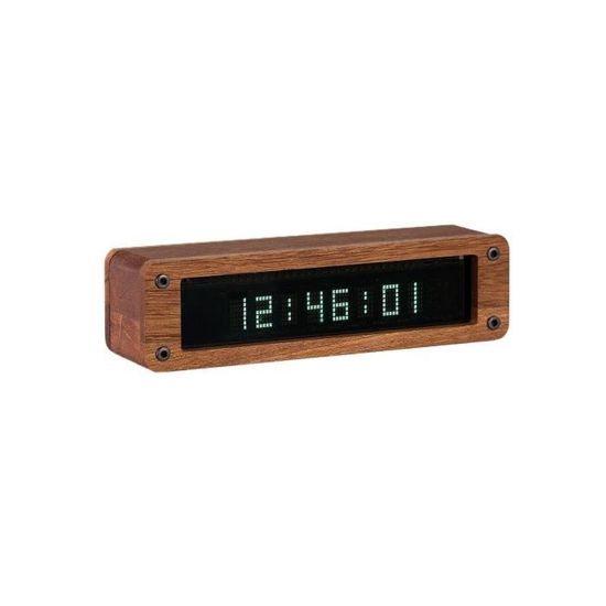 Horloge,Mini Vintage VFD horloge vide Fluorescent affichage Tube bureau manteau étagère horloges bureau électronique - Type wood