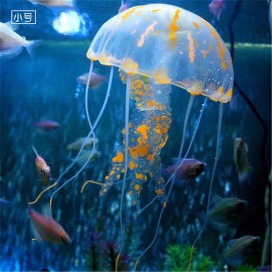 Aquarium,Méduses artificielles lumineuses pour aquarium, 3 pièces, décoration d'aménagement paysager - Type color 4-5.5x13cm