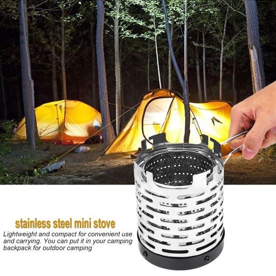 Couverture de réchaud de camping Mini couverture de cuisinière à gaz de chauffage en métal pliante extérieure portable -KEL