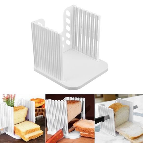Trancheuse à Pain Pliable - Guide Réglable Épaisseur (1 à 3 Cm), Multifonction, Pour Toasts, Bagels - 3