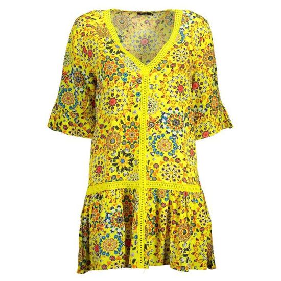Desigual Giallo Viscosa Women's Sweater