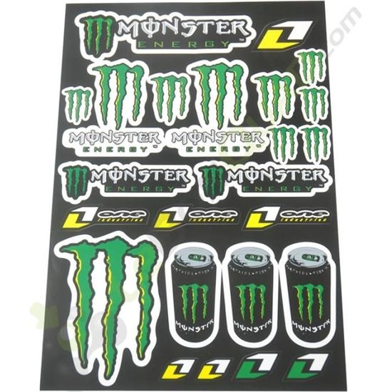Stickers autocollants Monster Energy - Pour Enfant - Noir et Vert - Licence Monster High