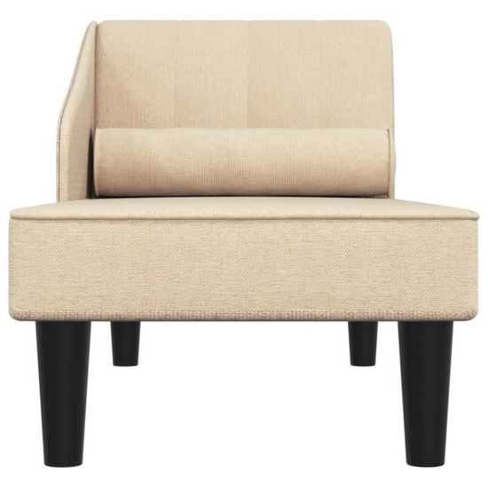 VidaXL Chais Longu Avc Travrsin Crèm Tissu