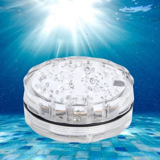 Projecteur LED Sous-marin 10W 12V RVB - Étanche, Télécommande, Pour étang, Aquarium, Bateau, Blanc Argenté