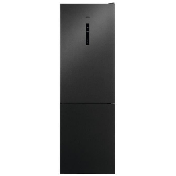 aeg - réfrigérateur combiné 60cm 324l a++ brassé/nofrost noir - rcb732e5mb