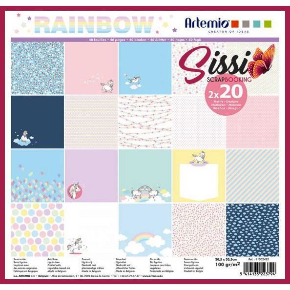 Maxi bloc 40 page enfant bébé naissance Papier Scrapbooking Artemio licorne 30cm