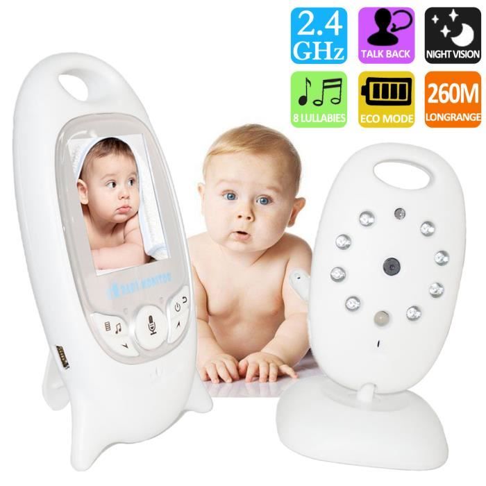 2,0 LCD couleur vidéo sans fil bébé surveiller + 8 Lullabies - Baby Phone vidéo Sans fil Multifonctions