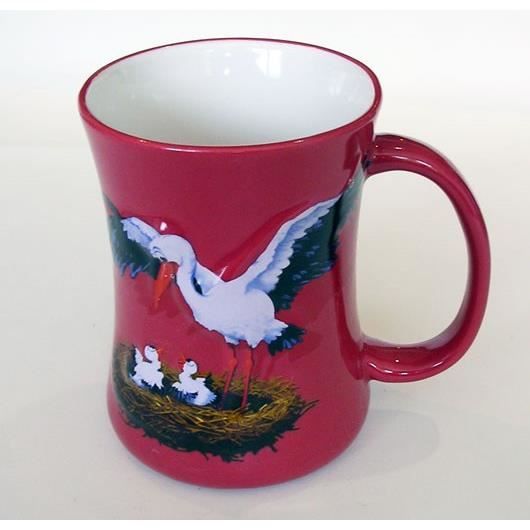 Mug en céramique -Cigogne- rouge