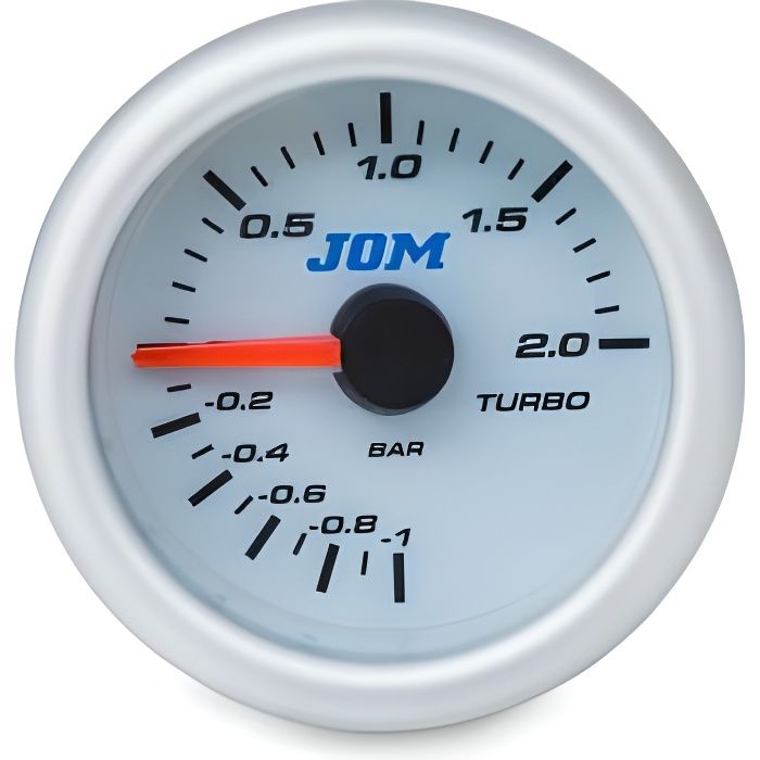 Manometre YoungTimer, pression de turbo, boost, Blanc, Diametre 52mm