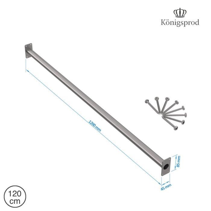 Barre de traction barre fixe, KÖNIGSPROD, acier inoxydable, 120 cm