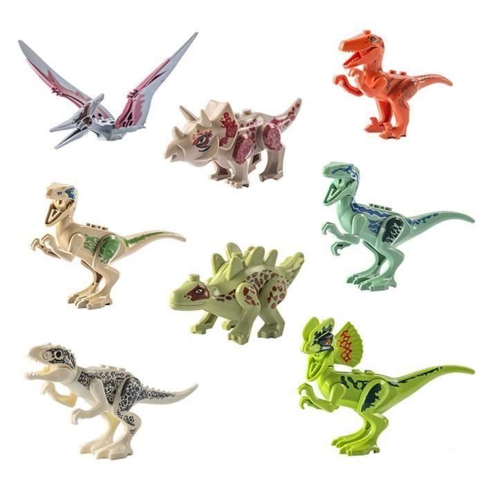 KW 8pcs Blocs de Construction de Dinosaure Jouet pour Enfants, Jouets de Dinosaure, Assemblage Jouet