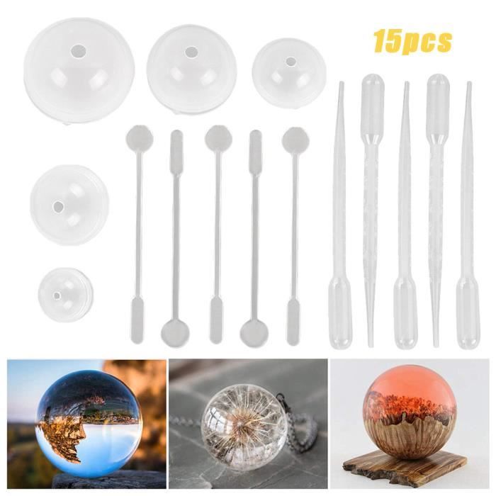15pcs sphère silicone époxy moules boule ronde bijoux bougie résine moule outils Accessoires de couture ferdisty 664