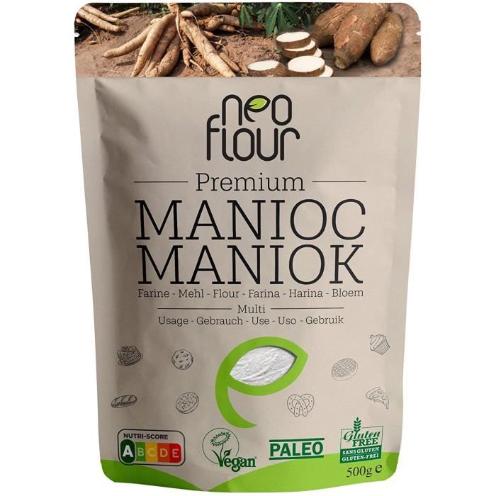 Farine de Manioc Premium / Spéciale pour Patisserie et Cuisine / Sans Gluten / 100% Naturelle / Sans Conservateurs / Sans Additifs /