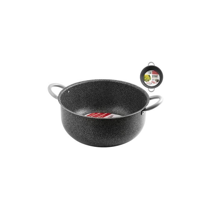 HOME Casserole 2 poignées pierre de famille antiadhésive Pots CM34 Cuisine