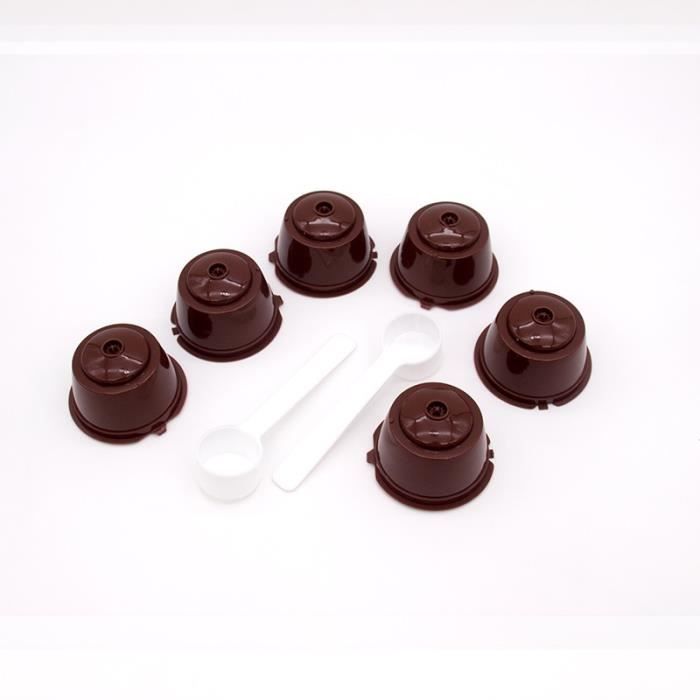 Petit déjeuner - Café,Tasse de filtre de Capsule de café réutilisable de 3 pièces pour Nescafe Dolce Gusto - Type 6pcs brown #A