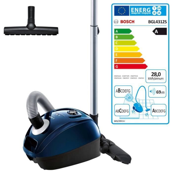 Bosch - aspirateur traineau aacb 69db bleu - bgl4312s