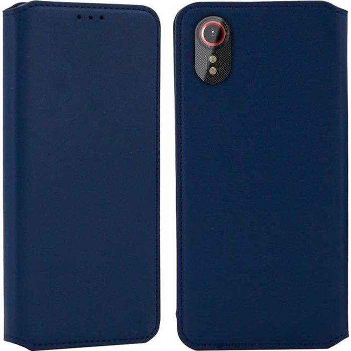 Coque pour Samsung Galaxy Xcover 5,Portefeuille Cuir PU - Bleu
