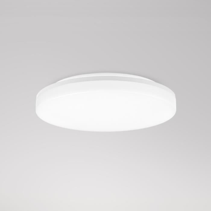 Lampe Plafonnier Blanc Rond LED 24W Grand Diametre 33CM IP54 Blanc Chaud et Froid Reglable pour Salle de Bain