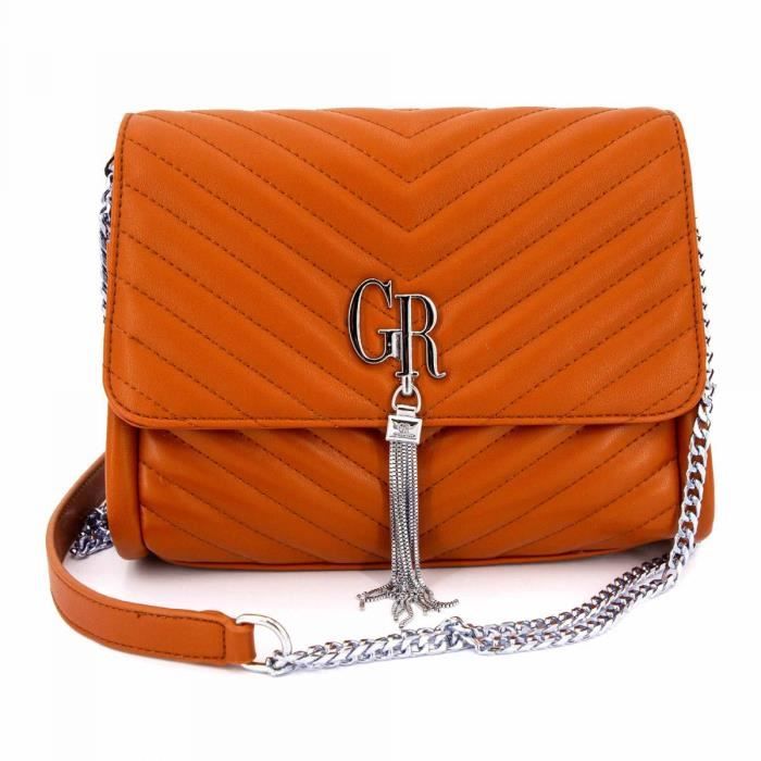 Sac léger bandoulière chainette pompon poche zip Femme GEORGES RECH