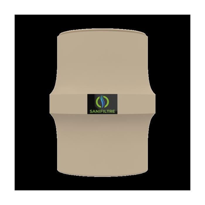SANIFILTRE S150, filtre anti-odeurs au charbon actif pour fosse septique, diam 100 mm, coloris sable