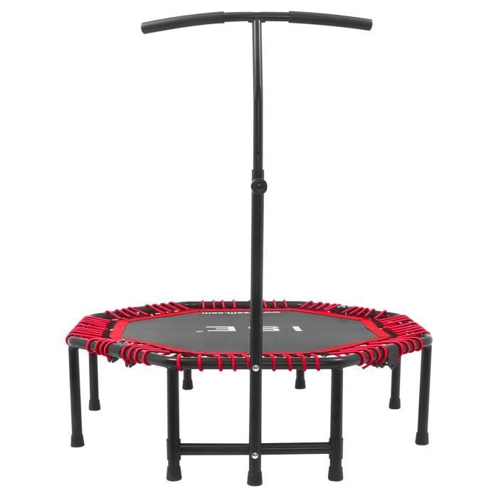 ISE Trampoline de Fitness Pliable Trampoline de Gym 118cm Poignée réglable 116-132cm (Rouge) SY-TGB-RE