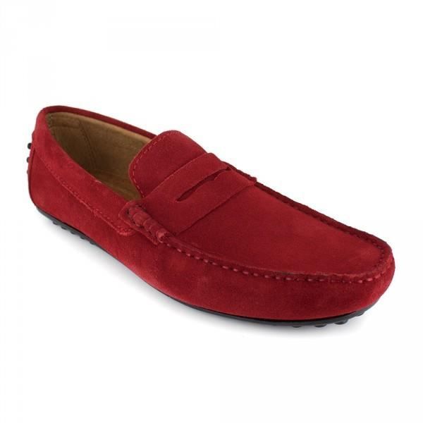 Mocassin J.Bradford Cuir Rouge JB-AITOR - Couleur - Rouge