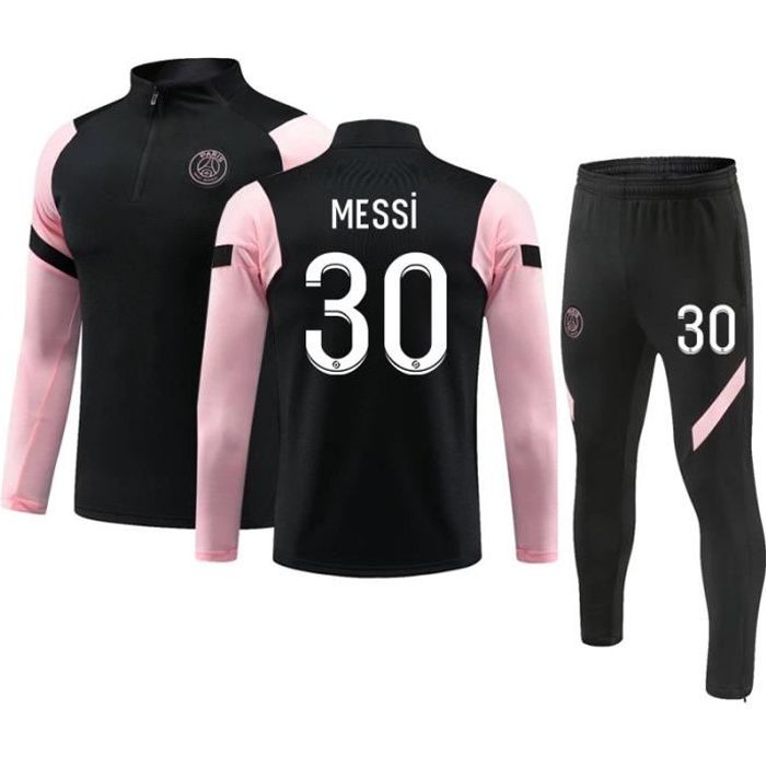 Maillot de Football Paris 2020-2021 Collection de Paris 30 Messi Survêtement de Entraînement Tenue de Training Noir pour Enfant