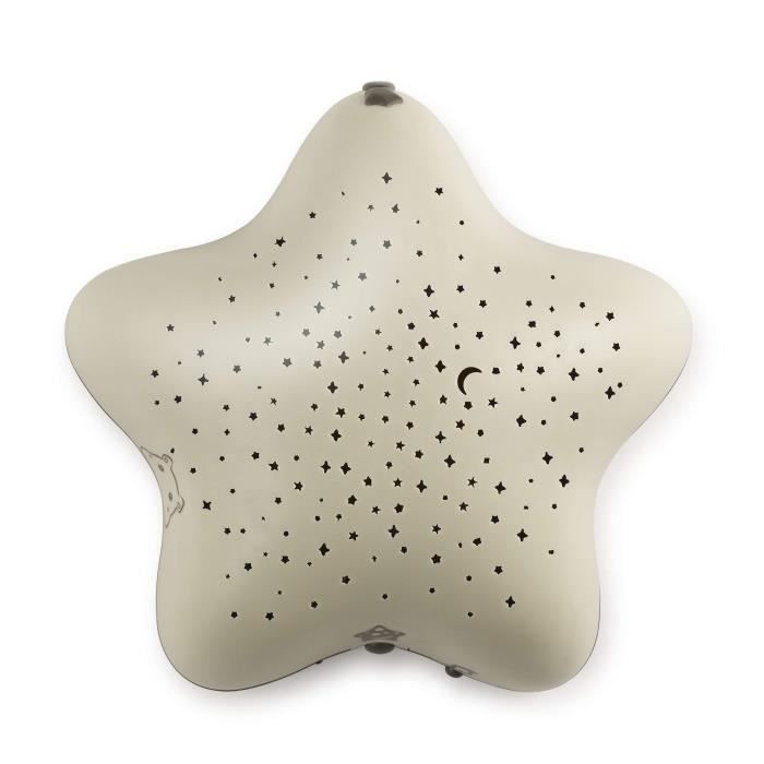 Pabobo - Dans Les Bois - Veilleuse Musicale Nomade et Projecteur d'Etoiles Apaisant pour Bébé et Enfant - Micro USB - Beige