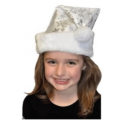 Bonnet de Noël enfant blanc et flocon argenté (x1) R/NEUS156