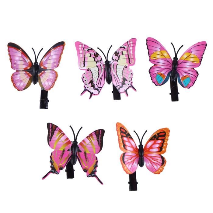 12 pièces belle pince à ressort papillon épingles à cheveux brillantes, lampe Flash pour PINCE - BARRETTE - CHOUCHOU - ELASTIQUE
