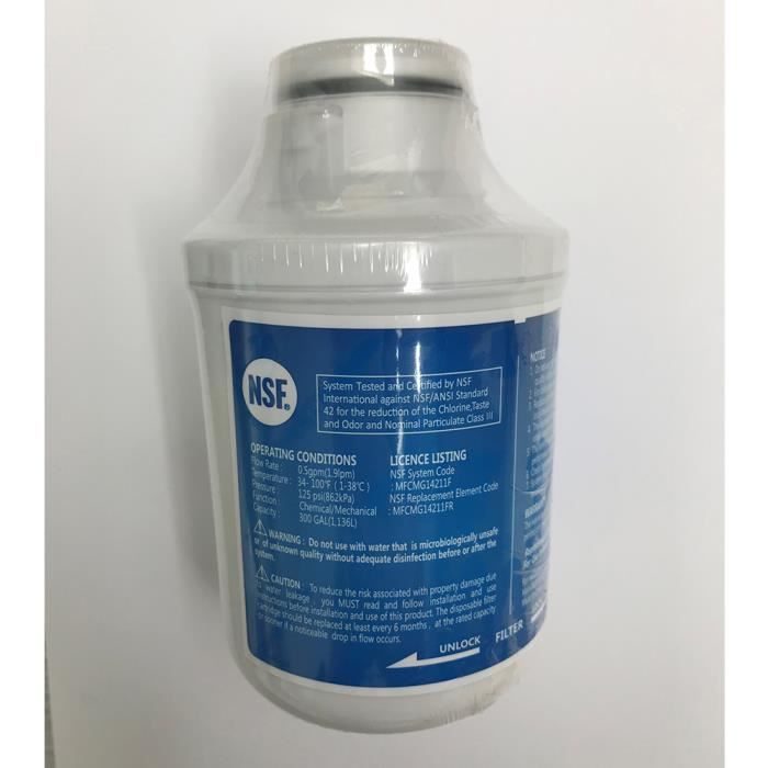 TRIOMPH Filtre à eau intérieur d'origine TSN552NFBK/TSN541NFHS frigo américain