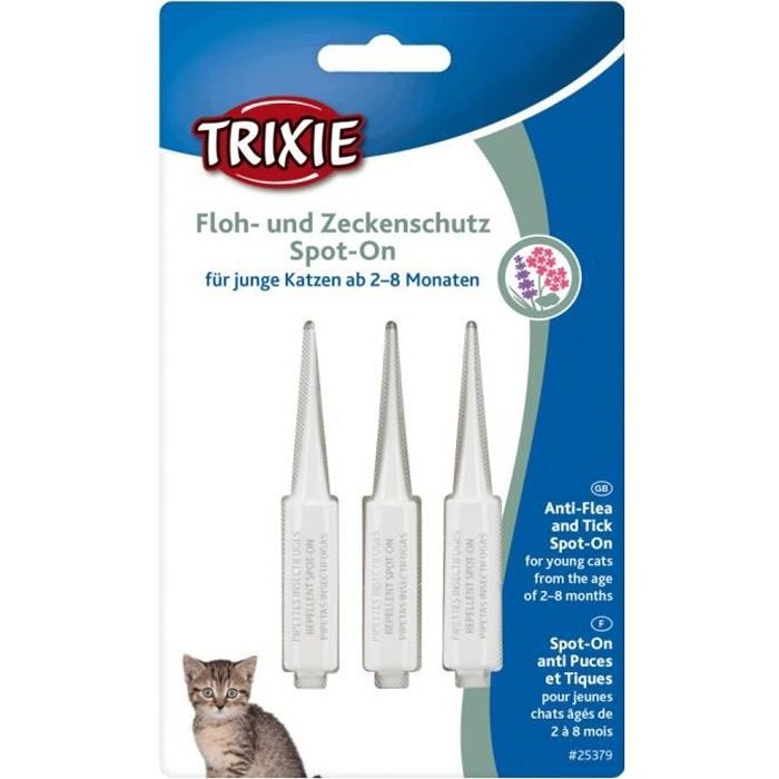 Protection anti-tiques et puces, Spot-On, pour chatons de 2 à 8 mois-Trixie 3,000000