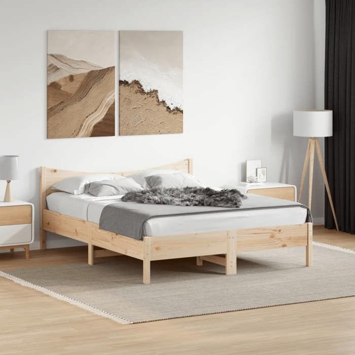 vidaXL Cadre de lit sans matelas 160x200 cm bois massif de pin 3216363