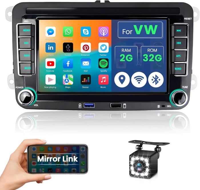 Autoradio Android 13 Per VW T6 Transporter 2016-2022 - 9" Con Carplay Wireless E Telecamera - Foto 5