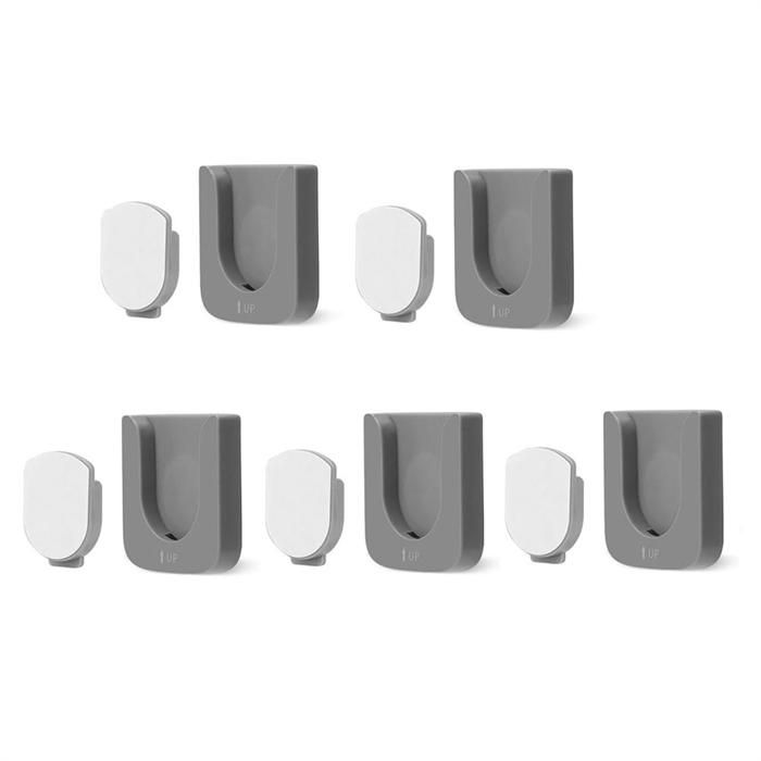 5 Supports Muraux Magnétiques Pour Télécommandes - Adhésif Fort, Sans Perçage | Range Télécommande Mural Gris