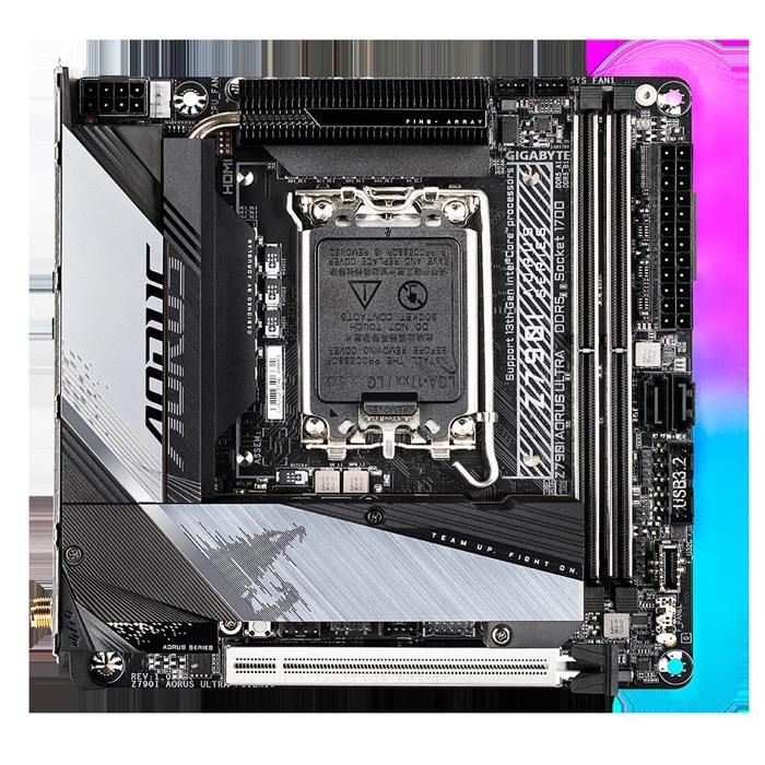 Carte mère GIGABYTE Z790I AORUS ULTRA Intel Z790 Socket LGA1700 2xDDR5 SDRAM 96GB Mini ITX - Gigabyte