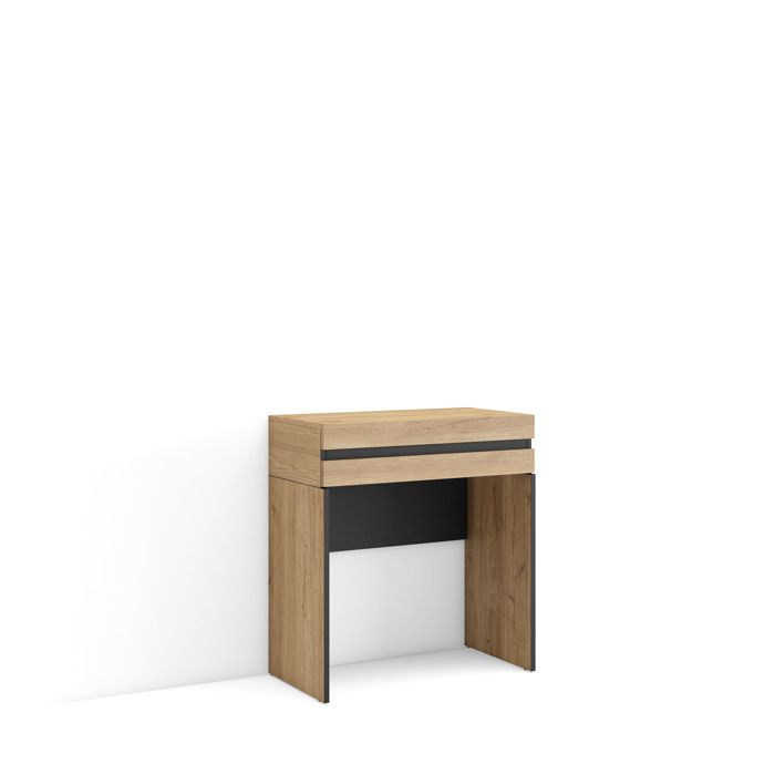 Table Console dEntrée Grand espace de rangement 70x35x75 cm Avec tiroir Chêne RF3446