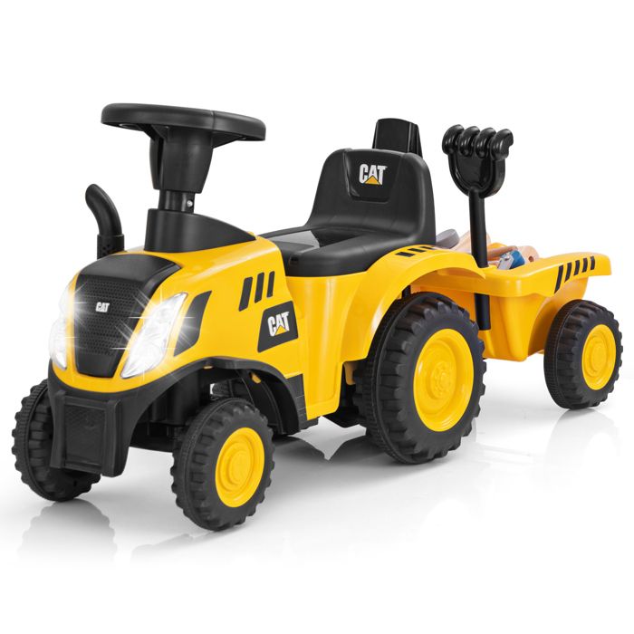 Tracteur pour Enfants 18 Mois-3 Ans COSTWAY Licence Caterpillar Pied au Sol Remorque&Pelle&Râteau&Klaxon&Lumières 92x29x44CM Jaune Tracteur pour Enfants 18 Mois-3 Ans COSTWAY Licence Caterpillar Pied au Sol Remorque&Pelle&Râteau&Klaxon&Lumières 92x29x44CM Jaune